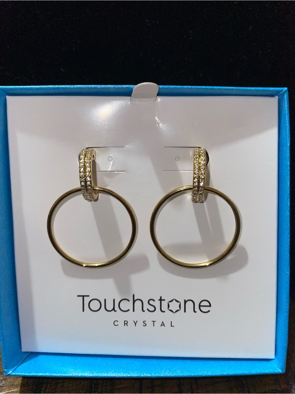 Touchstone Crystal by Swarovski Gold-Tone Crystal Hoop Earrings